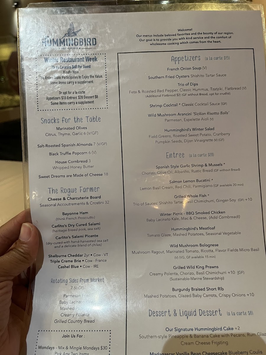 Hummingbird Bar and Kitchen Menu - Image 6